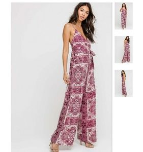 Lush Womens NWT Cara Patchwork Jumpsuit